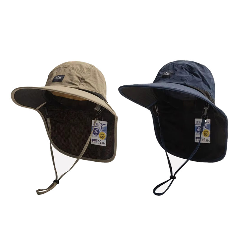 Chapeau de Soleil Panama Unisexe - Large Bord Imperméable Séchage Rapide - Casquette Visor Extérieur Respirant avec Rabat de Cou: Beige