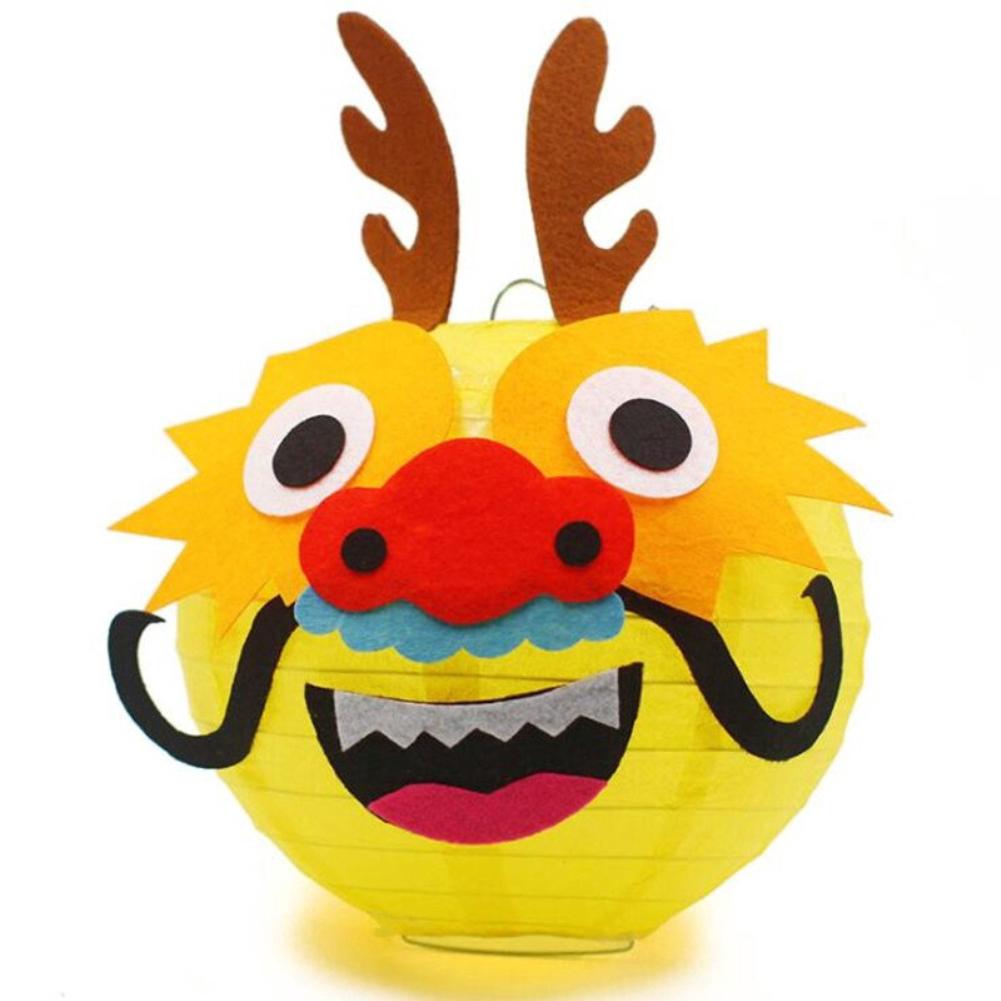 Linterna Luz Portátil de dibujos animados para niños, paquete de linterna de Material hecho a mano, manualidades de estilo aleatorio, juguetes para niños: Naranja