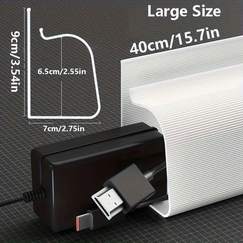 Cable Management Under Desk Channel Cable Raceway Cord Hider Desk Cable Tray No Drilling Under Desk Cable Management Tray: Light Grey