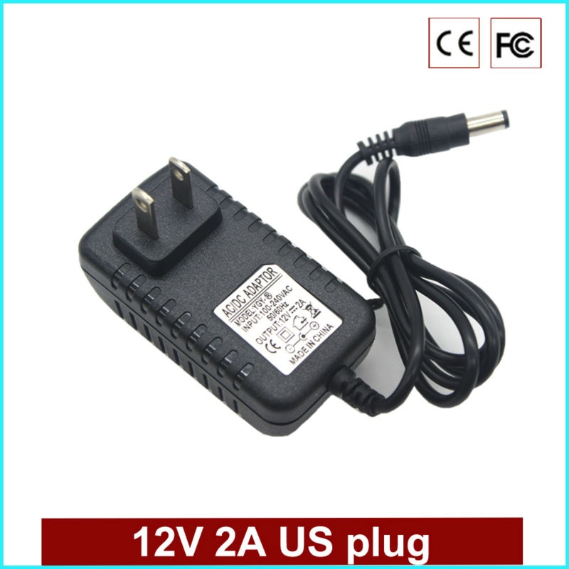 12 V 2A AC 100 V-240 V Converter adapter DC 12 V 2A 2000mA voeding US plug 5.5mm x 2.1mm voor CCTV AHD IP CAMERA adapter
