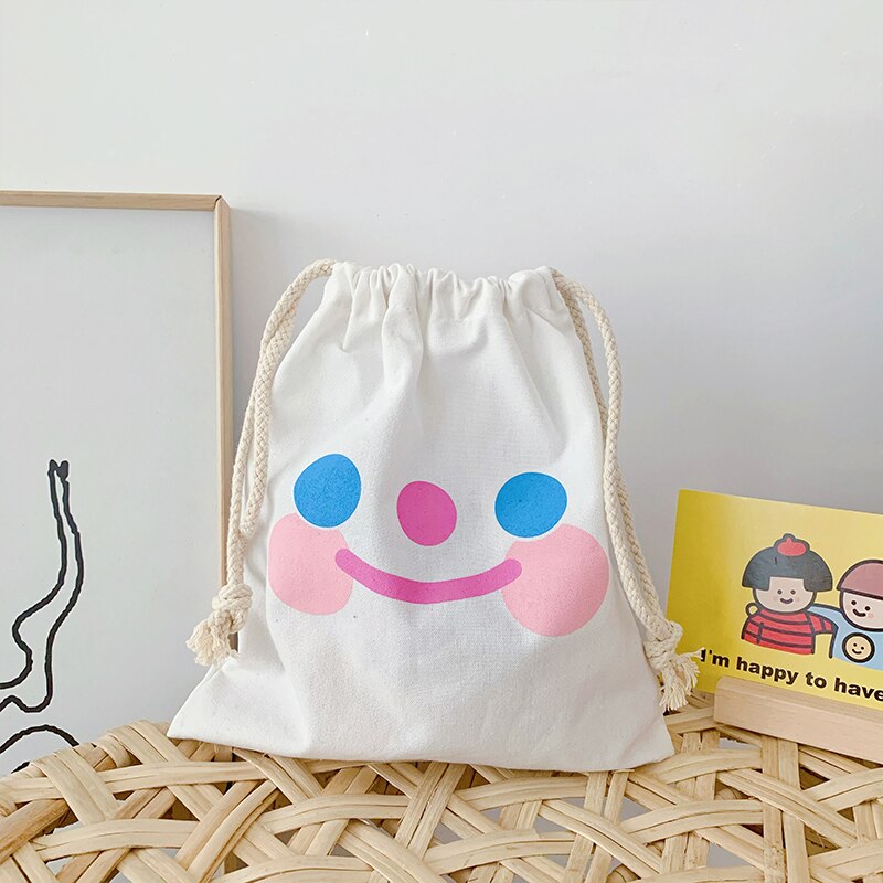 Flannel Soft Korea Ins Bear Dog Makeup Toilet String Bag Cute Home Storage Drawstring Bag Girls Travel Cosmetic Case Wash Pouch: cloud