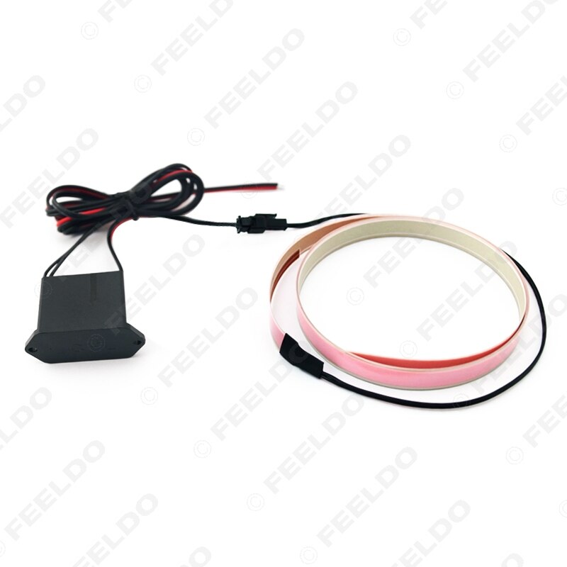 FEELDO 1m Electroluminescent Tape EL Wire Cold Light Strip Car Ambient Light DC 12V #MX4468
