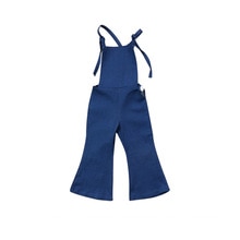 2018-6Y Moda Casual Infante Appena Nato Neonate Denim Senza Maniche Piazza Del Collare Pulsante Cintura Blu Diritto Tipo Tuta