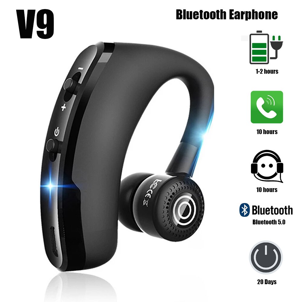 Draadloze Bluetooth V8 V9 Headset, Universal Business Ruisonderdrukking 5.0 Bluetooth Headset Met Microfoon Hoofdtelefoon