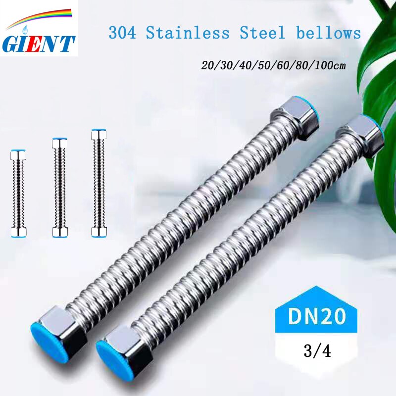 3/4&#39;&#39; 304 Stainless Steel Corrugated Supply Hose Water Heater Connector Plumbing Pipe Hose Tube Extendable Corrugated Pipe