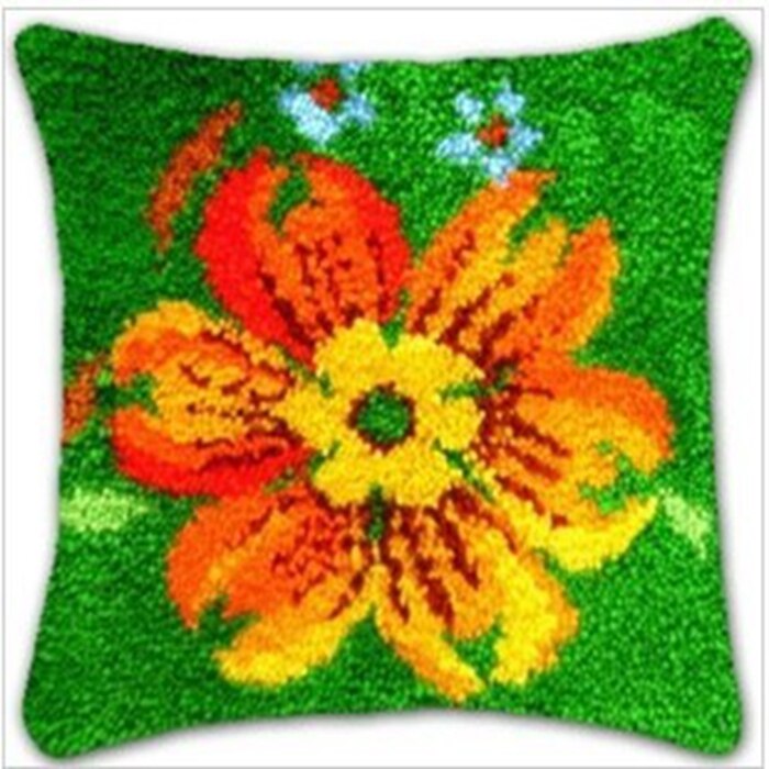 Bloem Klink Haak Smyrna Smyrna Knop Pakket Knoop Kussen Coussin Haak Loquet Klink Haak Kit Knooppakket Tapijt Kussen Heek: W-BZ452-43-43