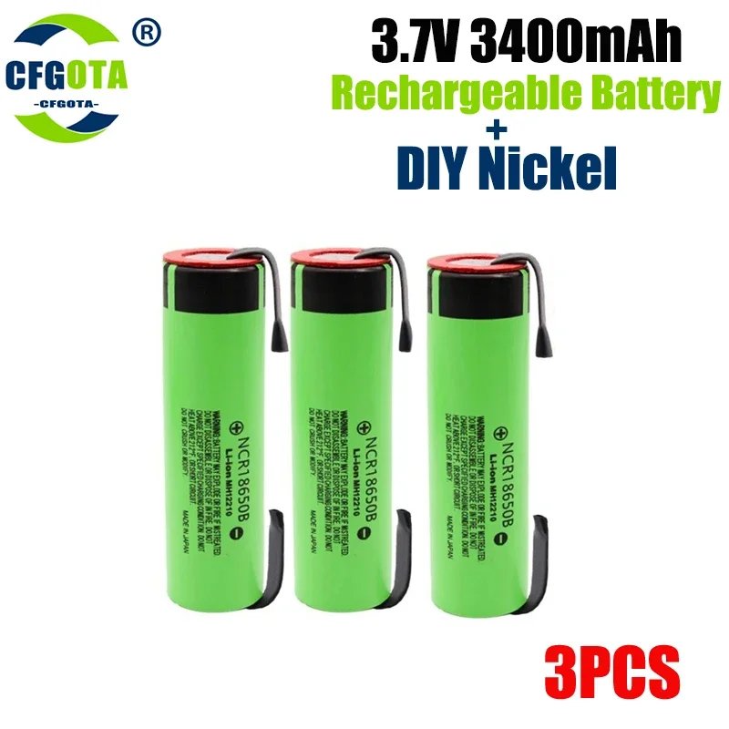 Original 18650 NCR18650B 3.7V 3400mah 18650 Lithium Battery For Welding Nickel Batteries: GRAY