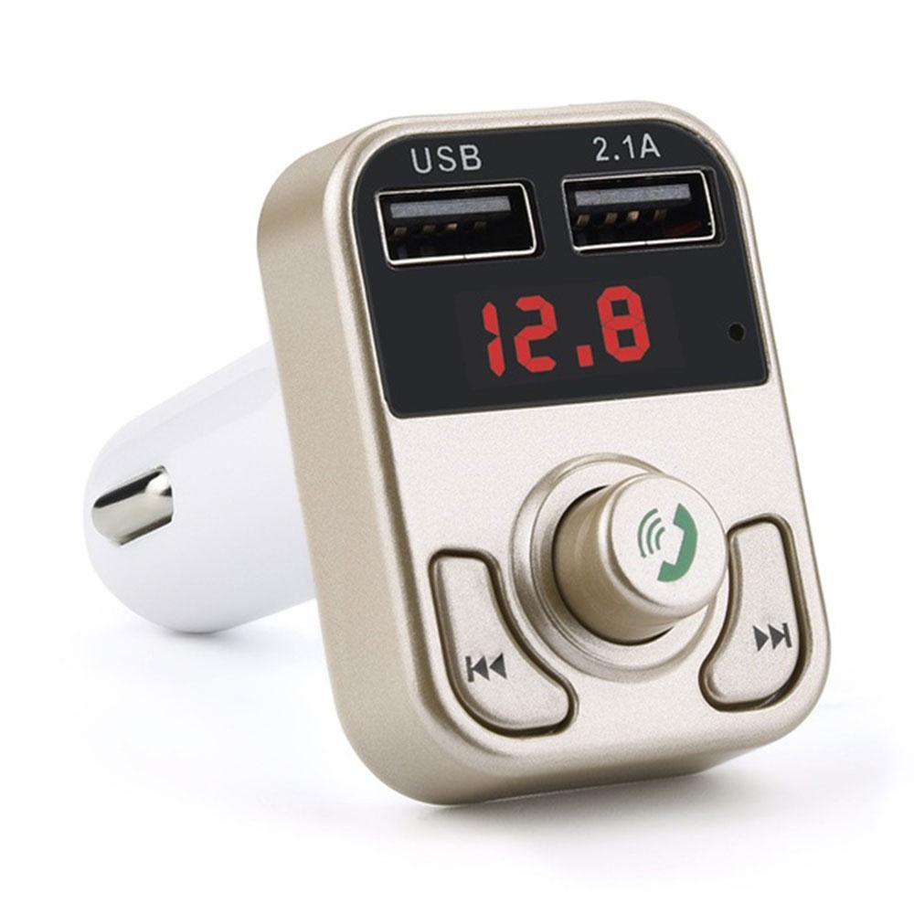 Universele Fm-zender MP3 Bluetooth Ontvanger Aux Stereo Auto Auto Fm-zender Draadloze Radio Adapter Fm Adapter: Gold
