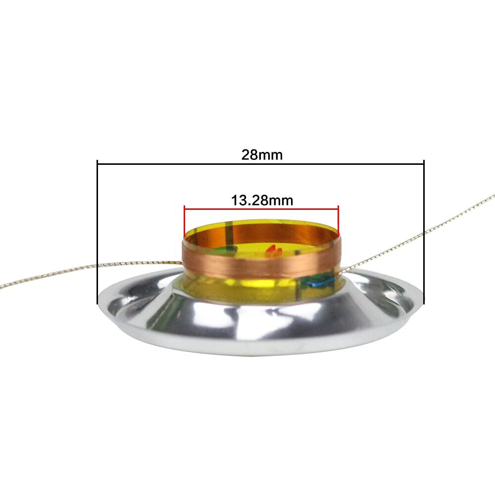 GHXAMP 14-Kern-Schwingspule mit 13,28 mm umgebener Lautsprecher, 8 OHM, kleine Ultra-Höhen-Schwingspule, silberweißer Film, 2 Stück