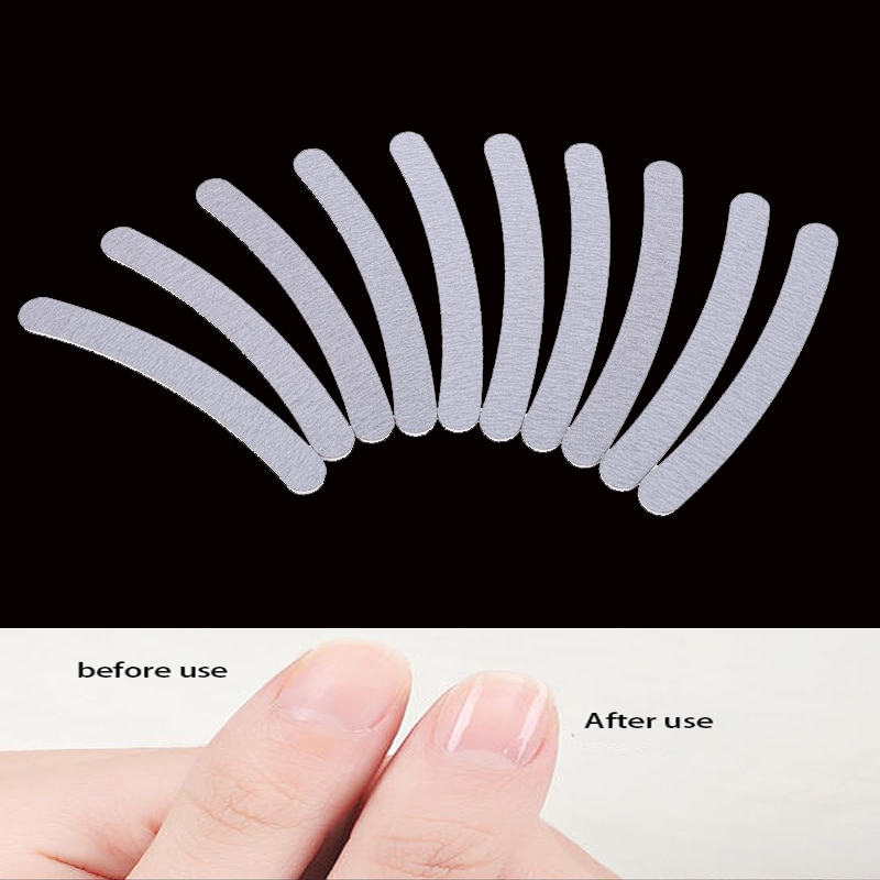 Monja 10 stk/sæt grå akryl neglefile 80/100 nail art buffer slibning polering polering sandpapir filer gør det selv manicure værktøj