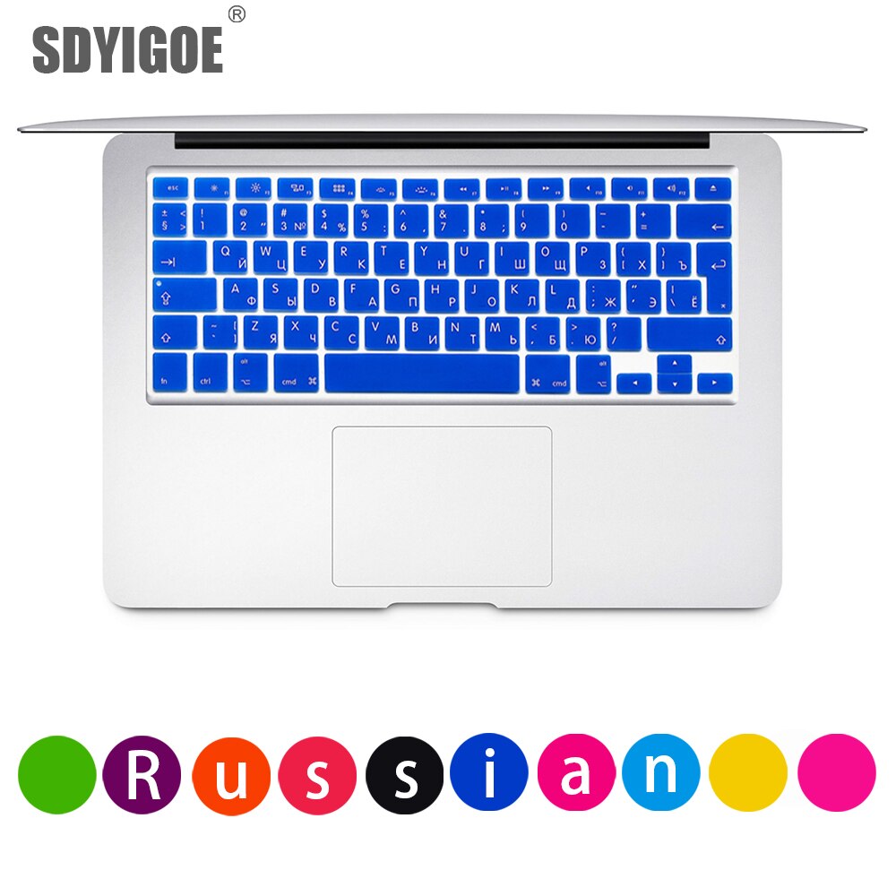 Russische Für apple macbook pro Laptop Tastatur abdeckung air 13 &quot;15pro A1466A1502A1398A1278EU-Enter Silikon Tastatur schutz film