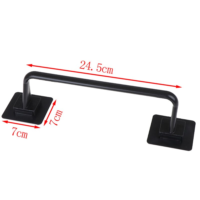 Zelfklevende handdoekhouder voor aan de muur in de badkamer, maat s/l, houder voor toiletpapier, hangende hanger: Zwart s