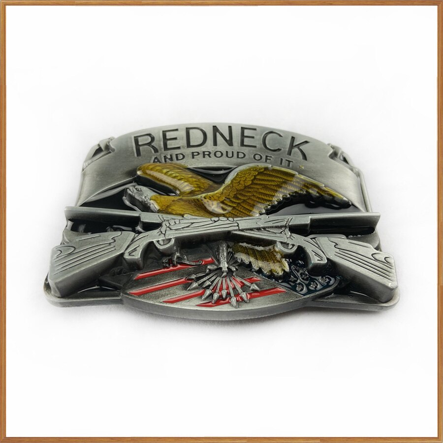BuckleClub zinc alloy REDNECK EAGLE belt buckle jeans belt buckle FP-03068 pewter finish 4cm width loop