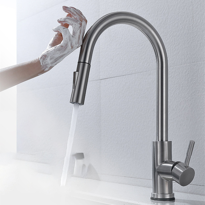 Touch Kraan Senducs Geborsteld Sensor Keukenkraan Rvs Smart Touch Gevoelige Keuken Mengkraan Automatische Tap