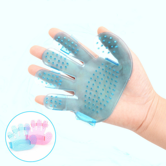 Pet Dog Cat Bath Brush Comb Rubber Glove Hair Fur Grooming Massaging Massage Pet Shower Dog Brushes Toys: blue1