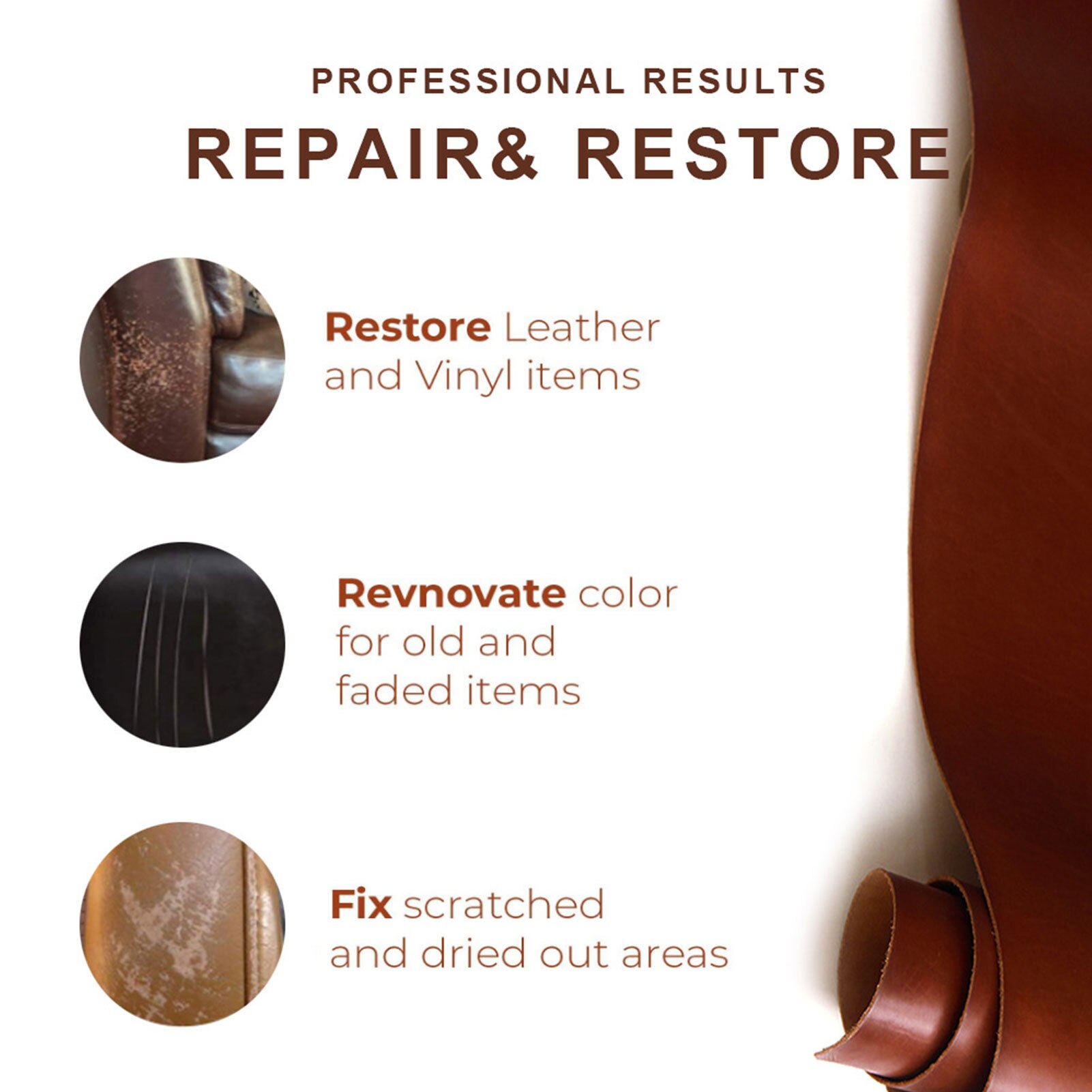 50Ml Leer Kleur Restorer Renew Leer & Vinyl Sofa Auto Zetels Applicator-Reparatie Recolor Vernieuwen Leer Voor Banken autostoel