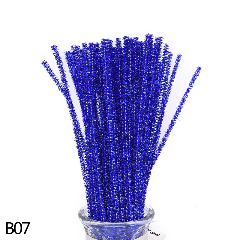 Bâtonnets en peluche en Chenille 100 p/lot | Nettoyage de tuyaux, fournitures artisanales éducatives et de jouets en peluche pour enfants, bricolage: B07-100pcs