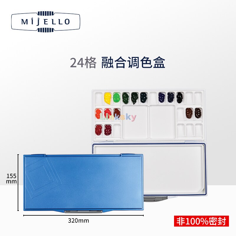 Mijello – Palette aquarelle à Fusion étanche à l&#39;air, Palette à double usage, étanche à l&#39;air, offre une variété de puits, pour les professionnels: MWP-3024