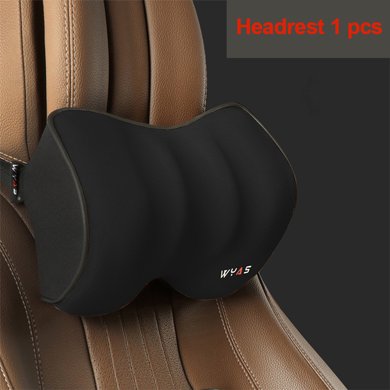 Car Lumbar Support Headrest Neck Pillow Support Universal Soft Neck Pillows Cushion Car Memory Foam Lumbar Pillow Back Support: black
