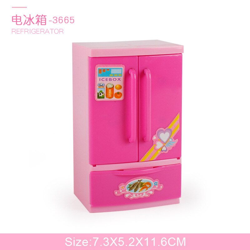 Mädchen Spielen Haus Spielzeug Kühlschrank Kühlschrank kühlbox gefrierschrank Mixer Ofen Juise Maschine Mini zubehör Spielzeug für puppe traum haus: 7