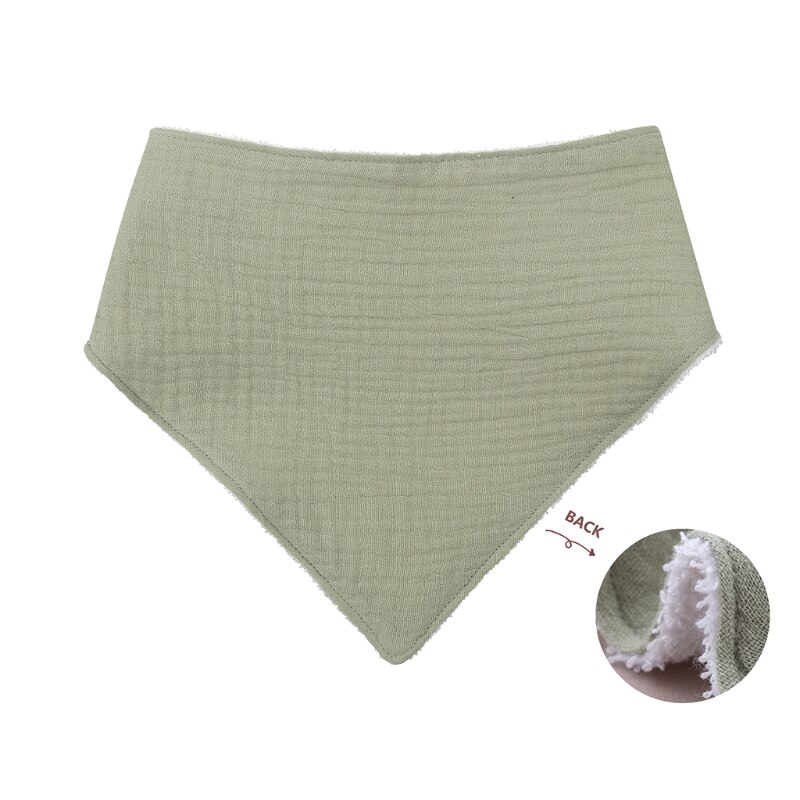 Bavaglino per allattamento per bambini bavaglino tinta unita bottone a pressione asciugamano Saliva morbido cotone triangolo Burp Cloth per neonato