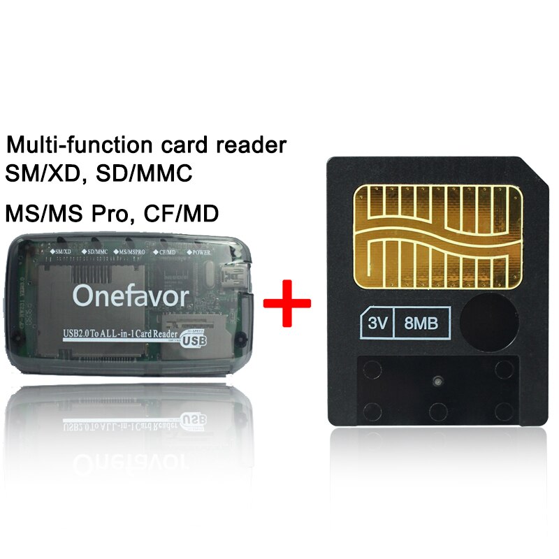 Big Promotion128MB 64MB 32MB 16MB 8MB 3.3V 3V SmartMedia Card SM Memory Card Smart Media Card+SD XD MMC CF SM Memory Card Reader: 8MB