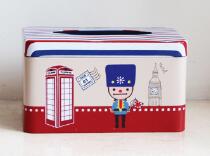 Zakka-caja de pañuelos de hierro de estilo británico para el hogar, caja de lata para pañuelos ENL 009, 1 unidad: Naranja