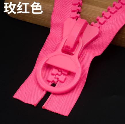 Extra large zipper 20# 25 cm Open at both ends Resin Zippers Pull Ring Zip for Sewing Bags clothes: 7