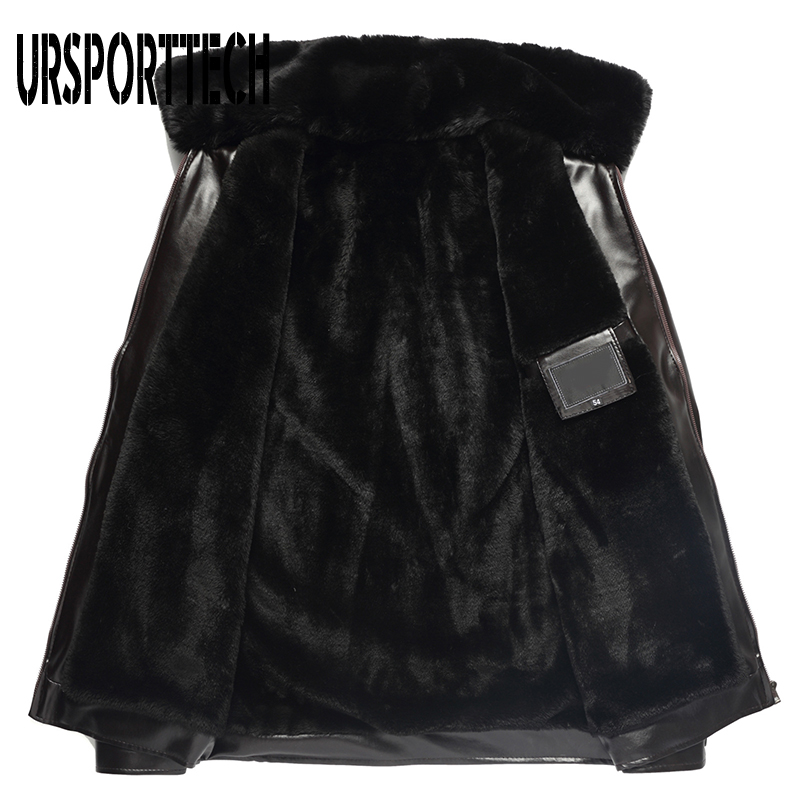 nouvelle cuir synthétique polyuréthane pour hommes veste hommes vêtements thermique survêtement hiver fourrure mâle Plus velours veste grande taille 4XL