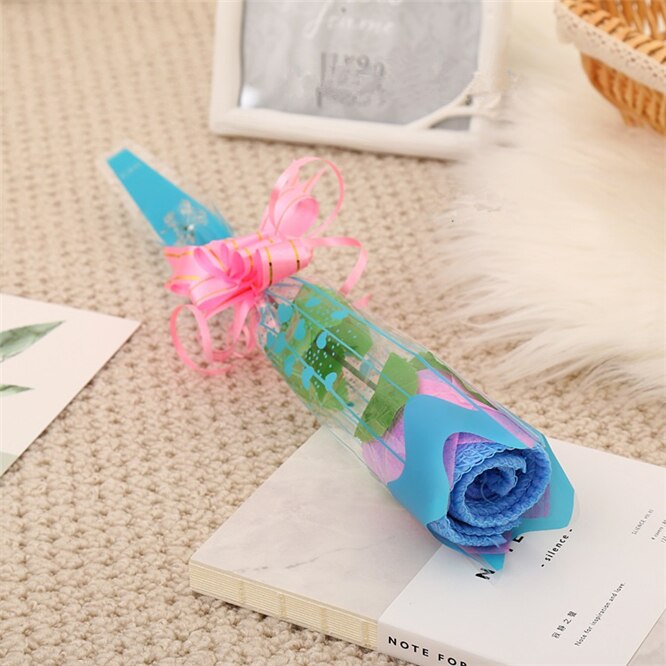 10 Uds. De toallas en forma de rosa, suave para boda, de cumpleaños, pareja, Día de San Valentín