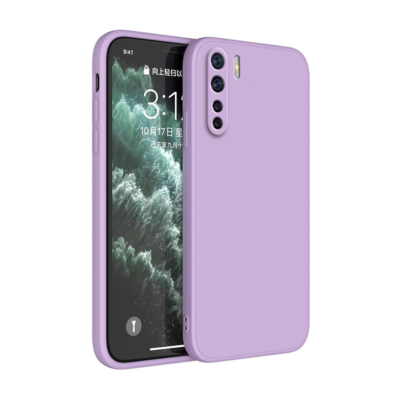 Coque souple originale pour OPPO A91, Protection de caméra, Carcasa carrée en Silicone liquide, luxe, , classique, Funda: vert militaire