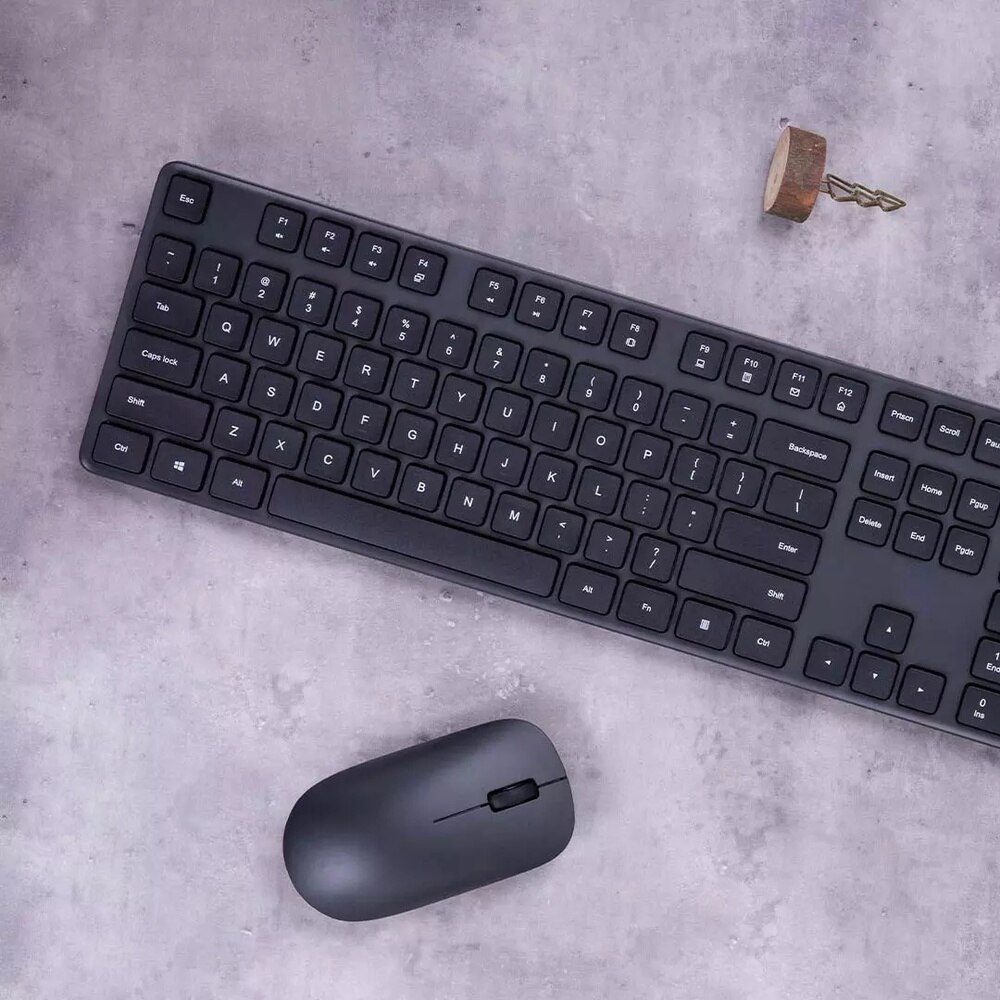 Original Xiaomi Wireless Office Keyboard &amp; Mouse Set 104 keys 2.4GHz USB Portable Mouse Russian Keyboard for Windows 10 PC MAC
