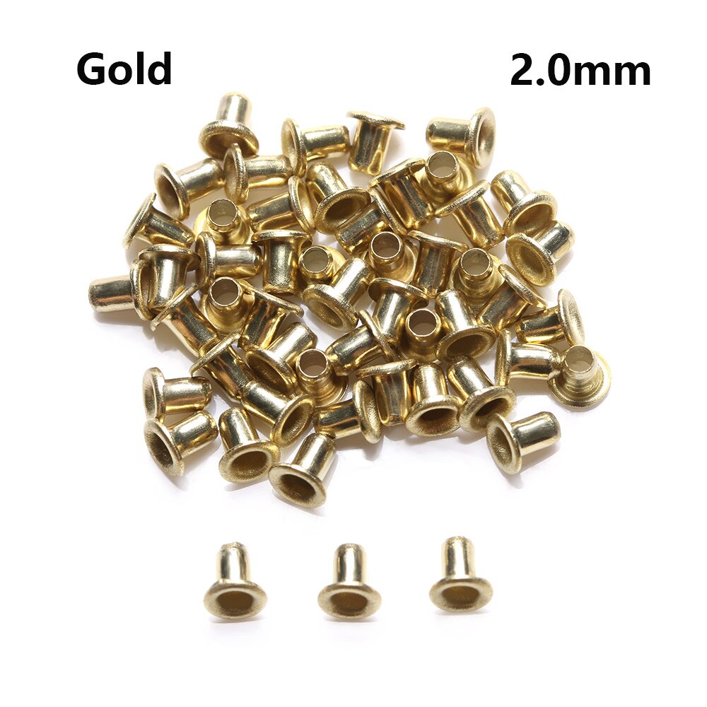 Mini botones de ojal PARA CINTURÓN DE DIY para muñecas, hebilla de Metal a presión, bolso con botones, accesorios de costura para ropa, 1,5/2,0/2,5mm, 50 Uds.: gold 2mm