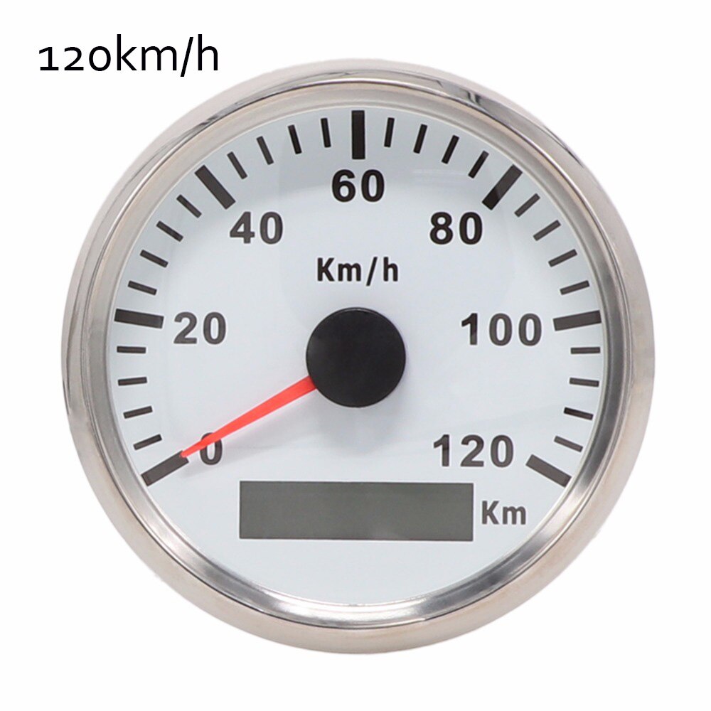 120 km/h 200 km/h GPS Speedometer Gauge Truck Boat Car Speedometer Gauge with Backlight &amp; GPS Antenna Sensor: White Silver 120Kmh