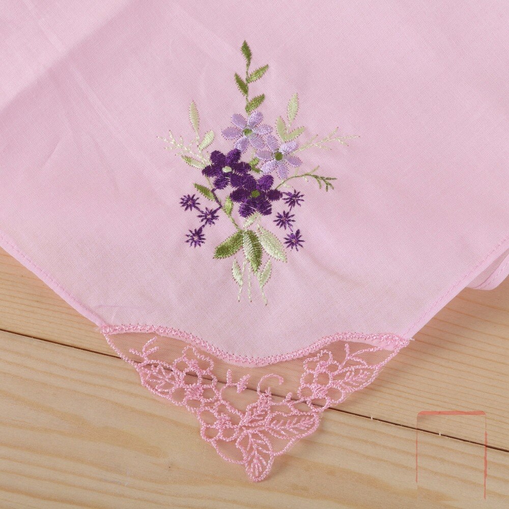 Vintage bomuld broderet sommerfugl blonder blomst lommetørklæde blomst diverse kvinders lommetørklæde, firkantet serviet klud 28cm