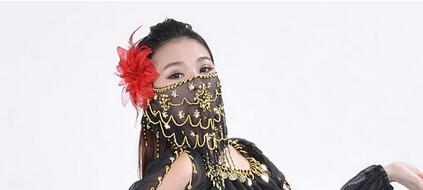 Velo de gasa con cara de baile para mujer, velo de gasa con cara de danza del vientre, tribal, India, 1 unids/lote: 1
