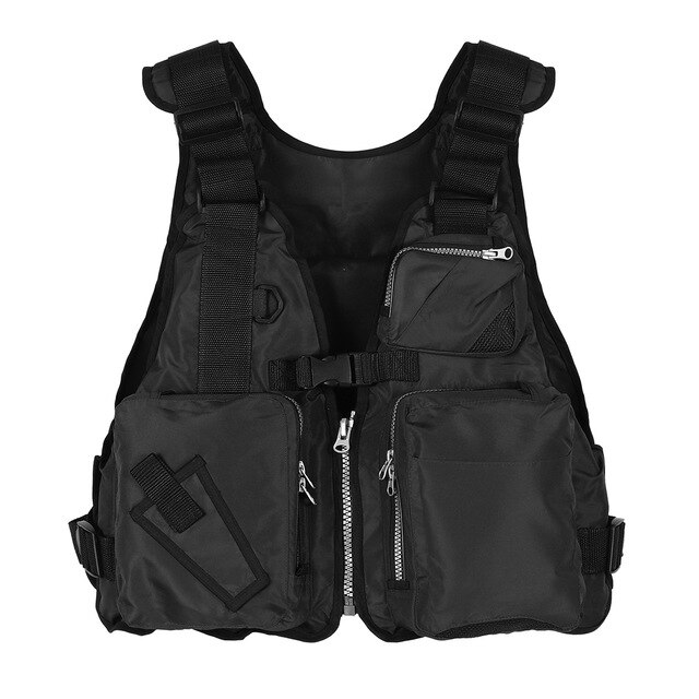 Adult Life Jacket Adjustable Multi Pocket Lifejacket Buoyancy Safe Sailing Kayak Canoeing Fly Fishing Watersport Aid Vest: Black