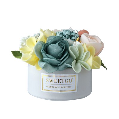 Baking shop window display Flower shop window display Artificial flower basket cake decoration Wedding dessert table props home: Milky White