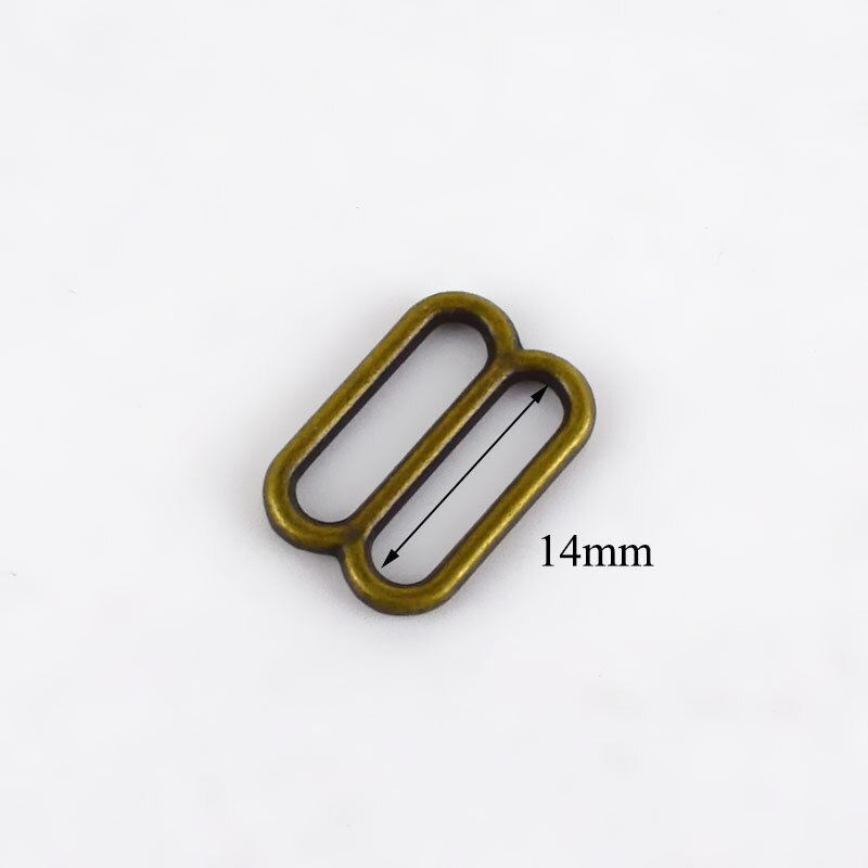 Meetee 5/10 st 14-50mm metall o ring tri-glide spännen bh-ringar skjutreglage rem justera spänne spänne gör-det-själv plagg sömnadstillbehör: 10 st / Mässing -14mm