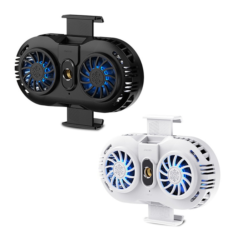 Ventilador doble para teléfono móvil, soporte para teléfono móvil, disipador de calor, controlador de refrigeración