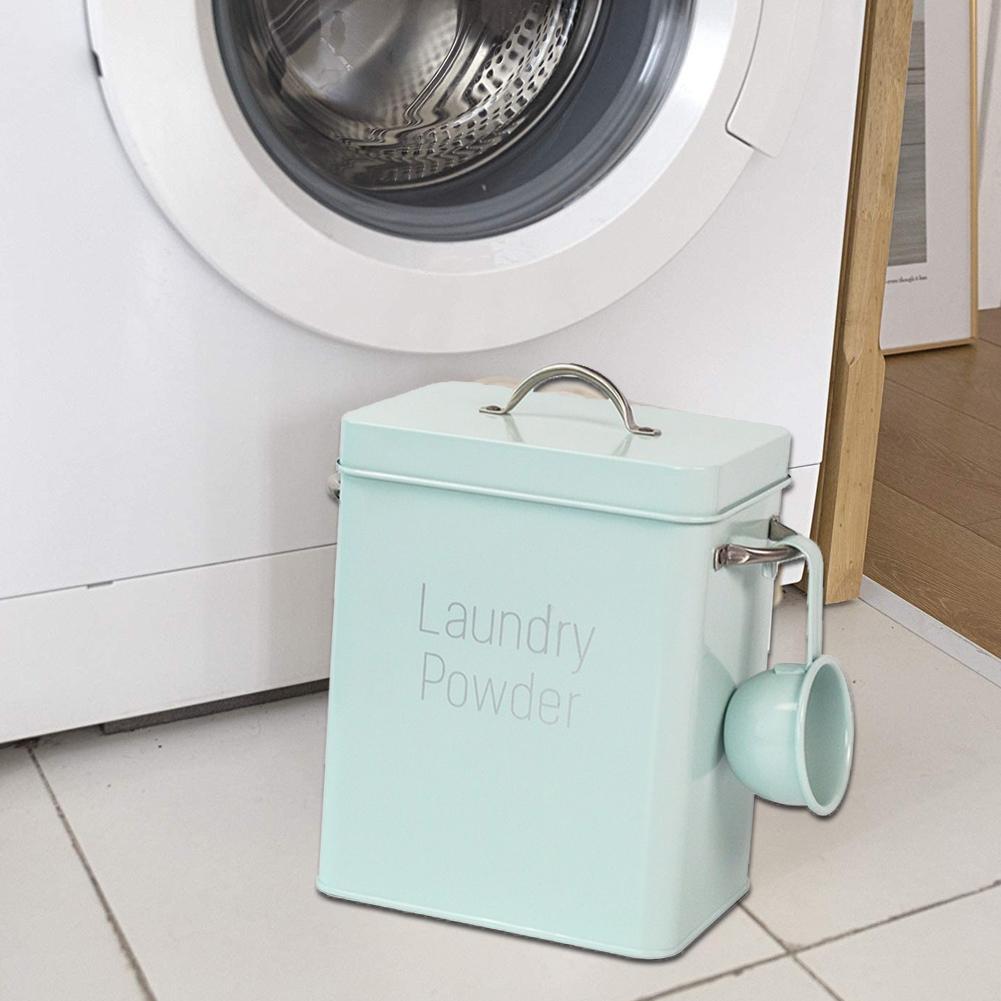 1 PCS Nordic Wind Ins Wind Wash Powder Bucket 3kg Multifunction Household Box Covered Storage Accessories Rice Snacks