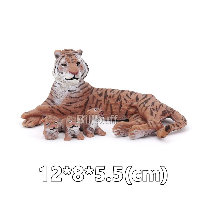 Simulatie Wild Bos Dieren Koning Solid Tijger Cubs Model Action Figures Beeldjes Collectie Vroege Onderwijs Speelgoed Voor Kinderen: tiger figures m0