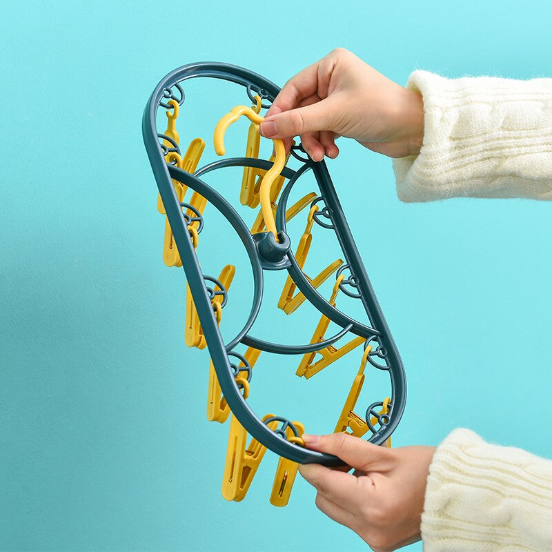 12 clip plastic drying rack multifunctional dormitory household drying underwear and underwear drying rack