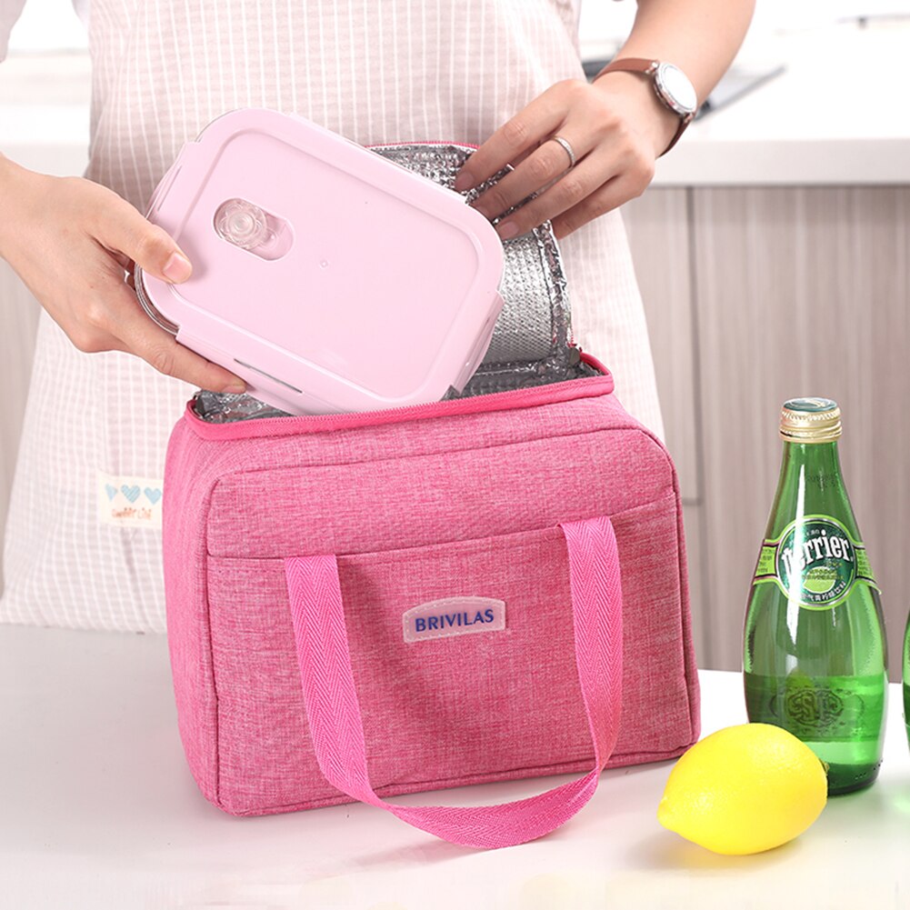 Portable Lunch Bag Thermal Insulated Lunch Box Tote Cooler Handbag Bento Pouch Dinner Container Mom Baby Food Storage Bags