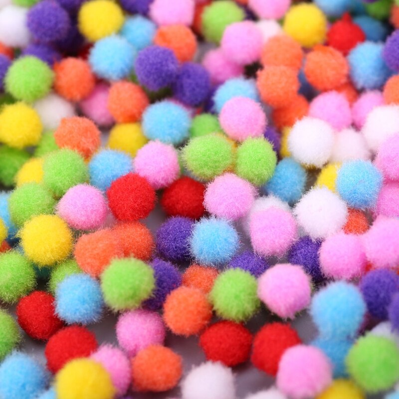 1000Pcs Soft Round Fluffy Craft pompon Ball colore misto Pom Poms 10mm DIY Craft GXMB