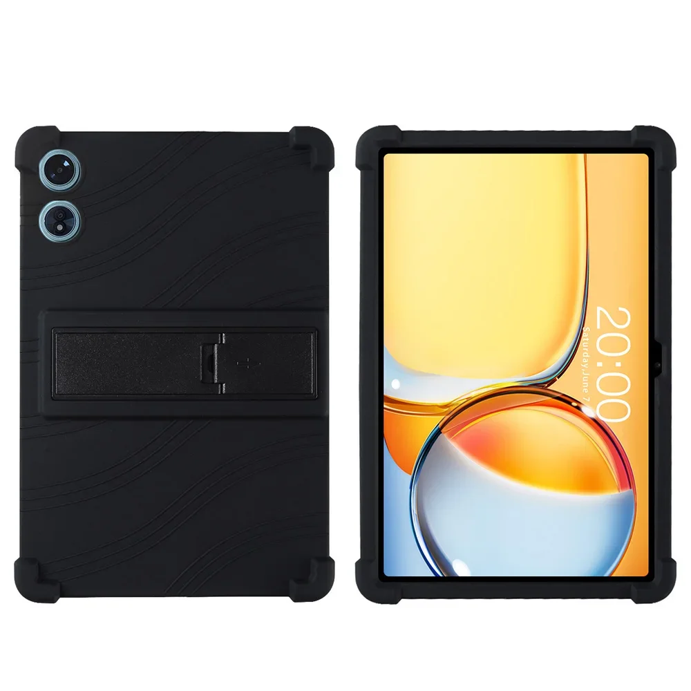 Til teclast  p50 ai tablet 11 " android 15 etui stødsikkert cover blødt silikone stativ beskyttende skal: Sort