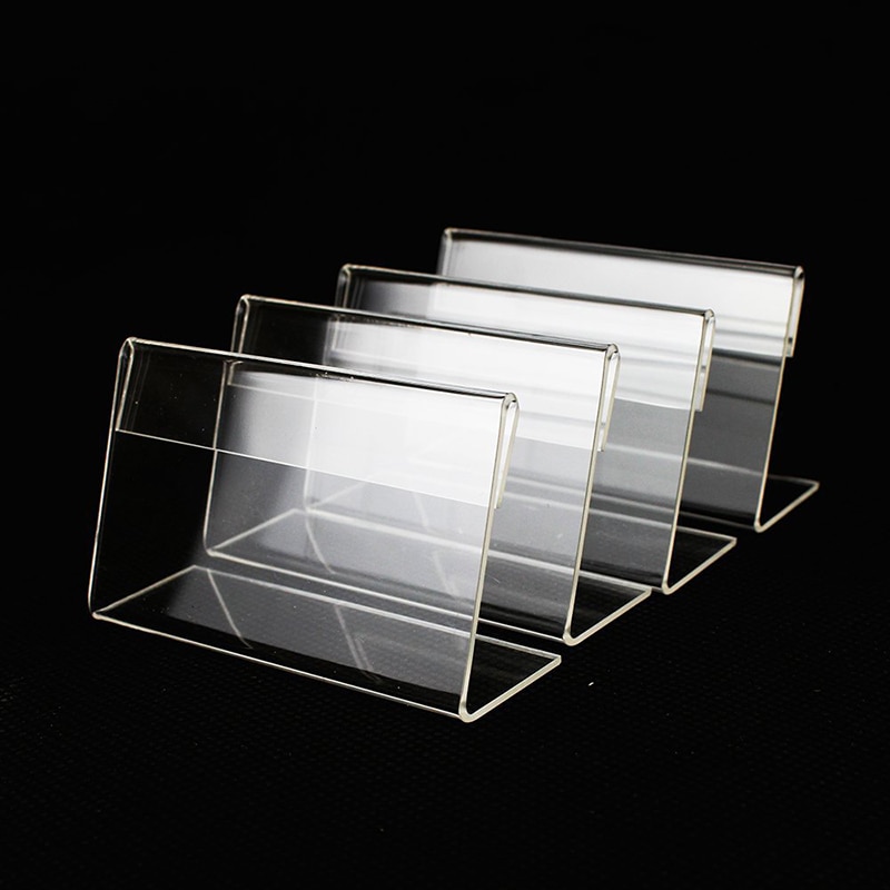 Transparent Price Tag Stand Accessories 25pcs Plastic Display Card Label