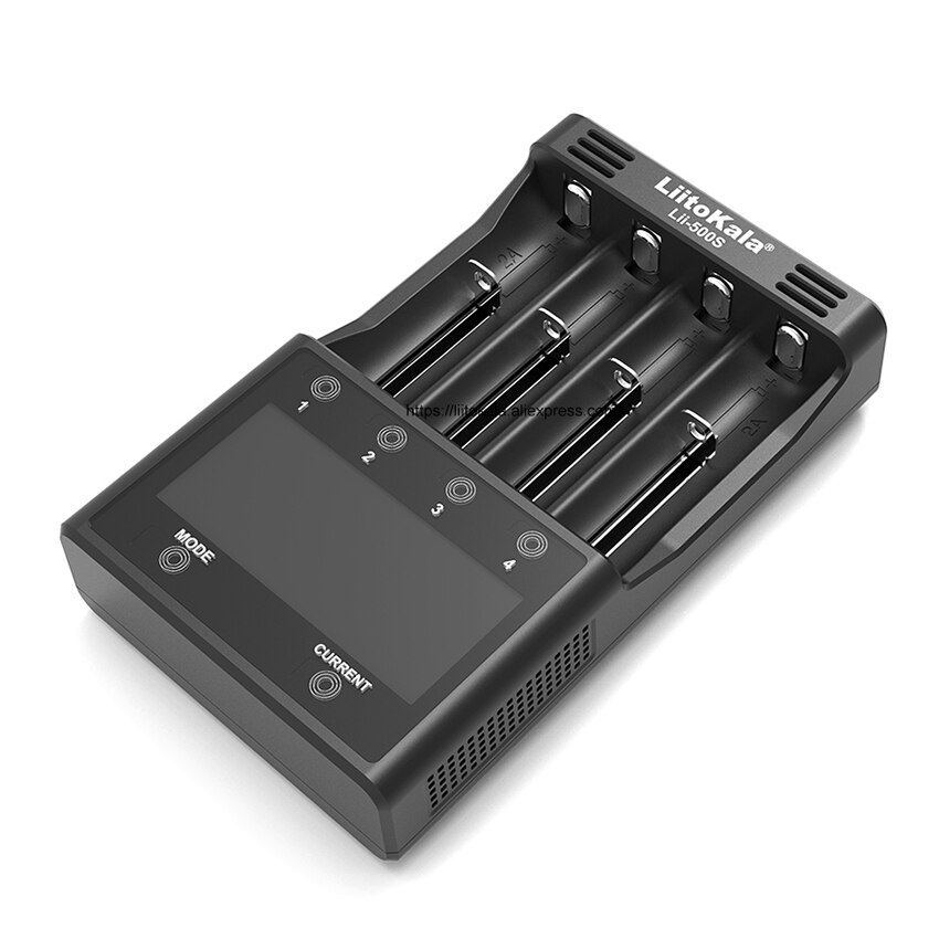LiitoKala Lii-500S Lii-402 Battery Charger - LCD Display, USB Output, Quick Charge for 18650 3.7V NiMH Lithium Batteries
