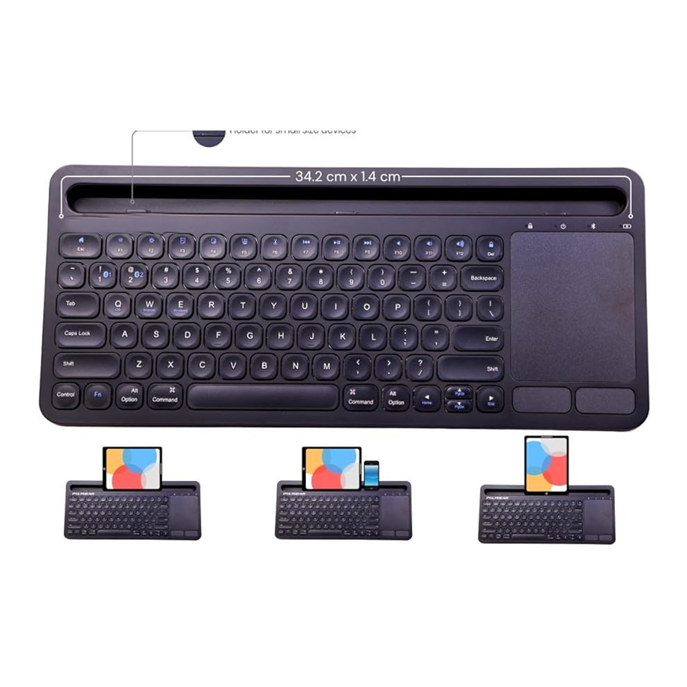 Bluetooth-Tastatur mit Touchpad, Bluetooth 5.0-Tastatur für mehrere Geräte, kabellose iPad-Tastatur mit Touchpad, wiederaufladbar