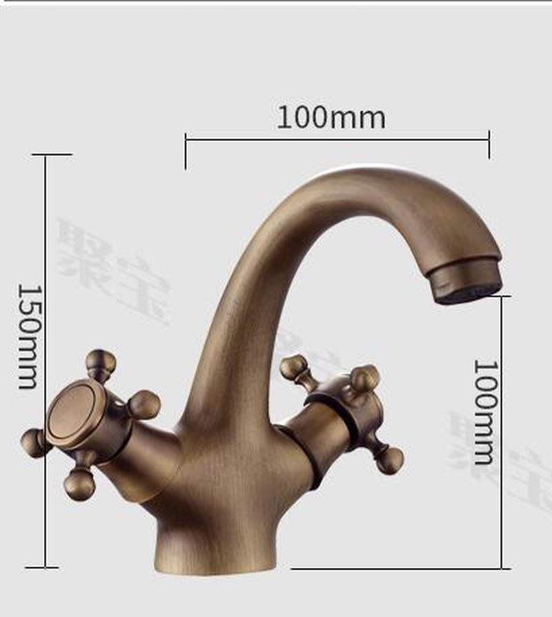 Grifo de latón con acabado de bronce antiguo para baño, grifería mezcladora de agua fría y para lavabo, accesorios de baño